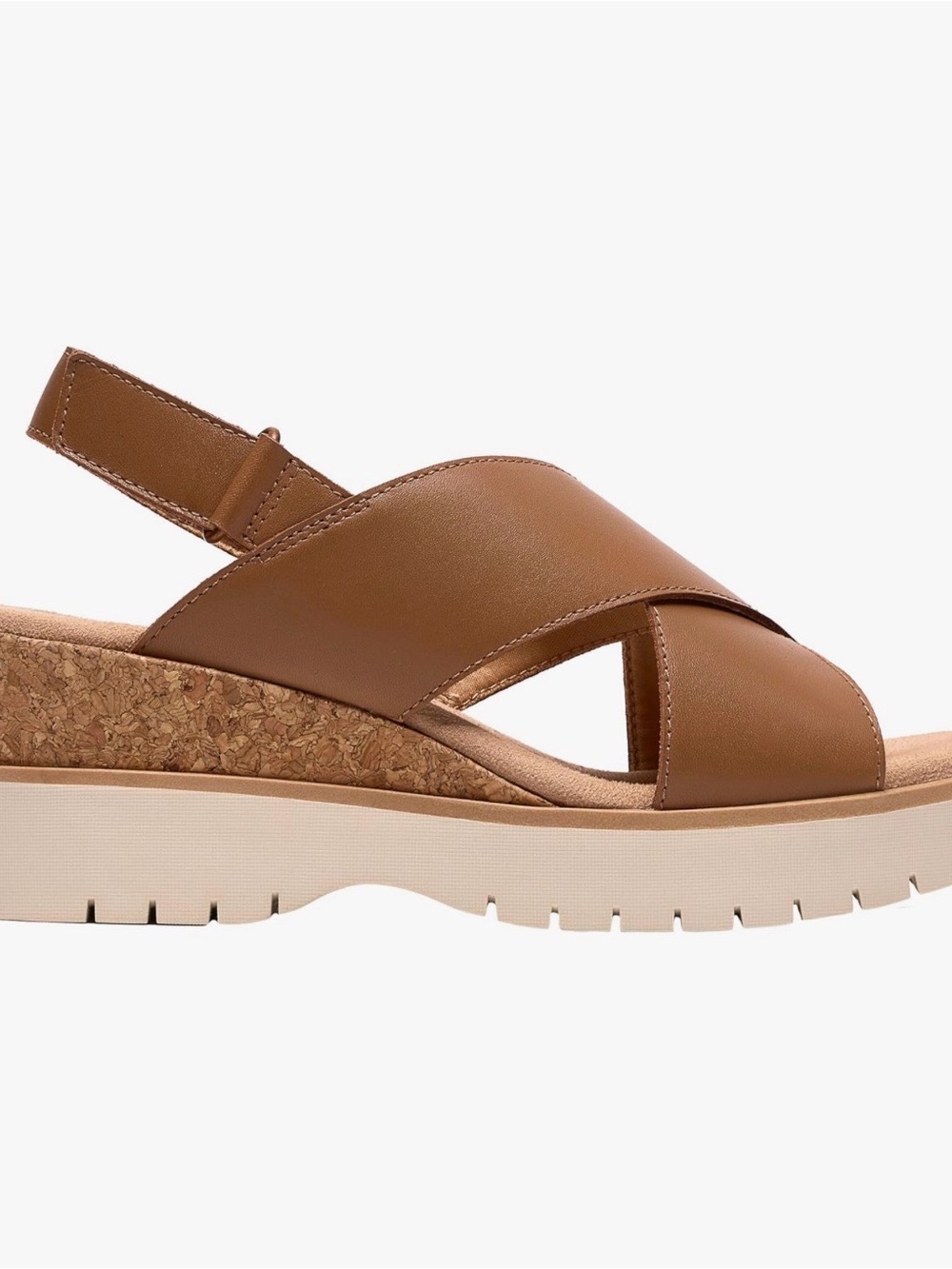 Clarks Collection Leather Heeled Sandals -Diaz Cross Size 9.5 Tan NIB - Picture 10 of 11